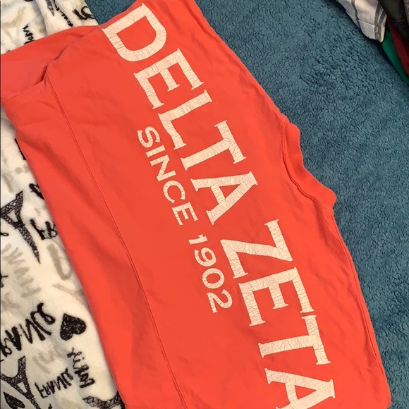 Delta Zeta Coral Long Sleeved Shirt - Picture 1 of 1